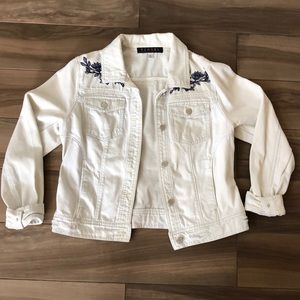3 for $15 - Tinsel distressed denim embroidered jacket